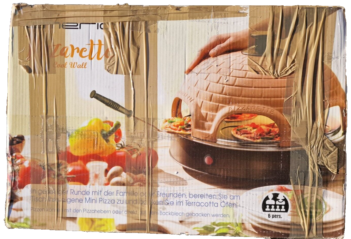 Emerio Pizzaofen PIZZARETTE das Original handgemachte Terracotta Tonhaube